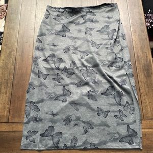 Black and Gray Butterfly Pattern Skirt Size 18